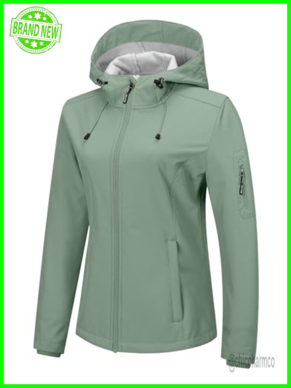 Womens Softshell Jacket Fleece Lined Waterproof Rain Coat Hooded